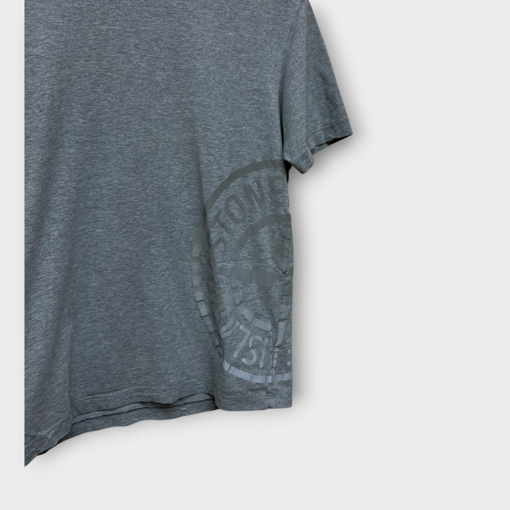 T-shirt Stone Island gris (certilogo coupé) - S