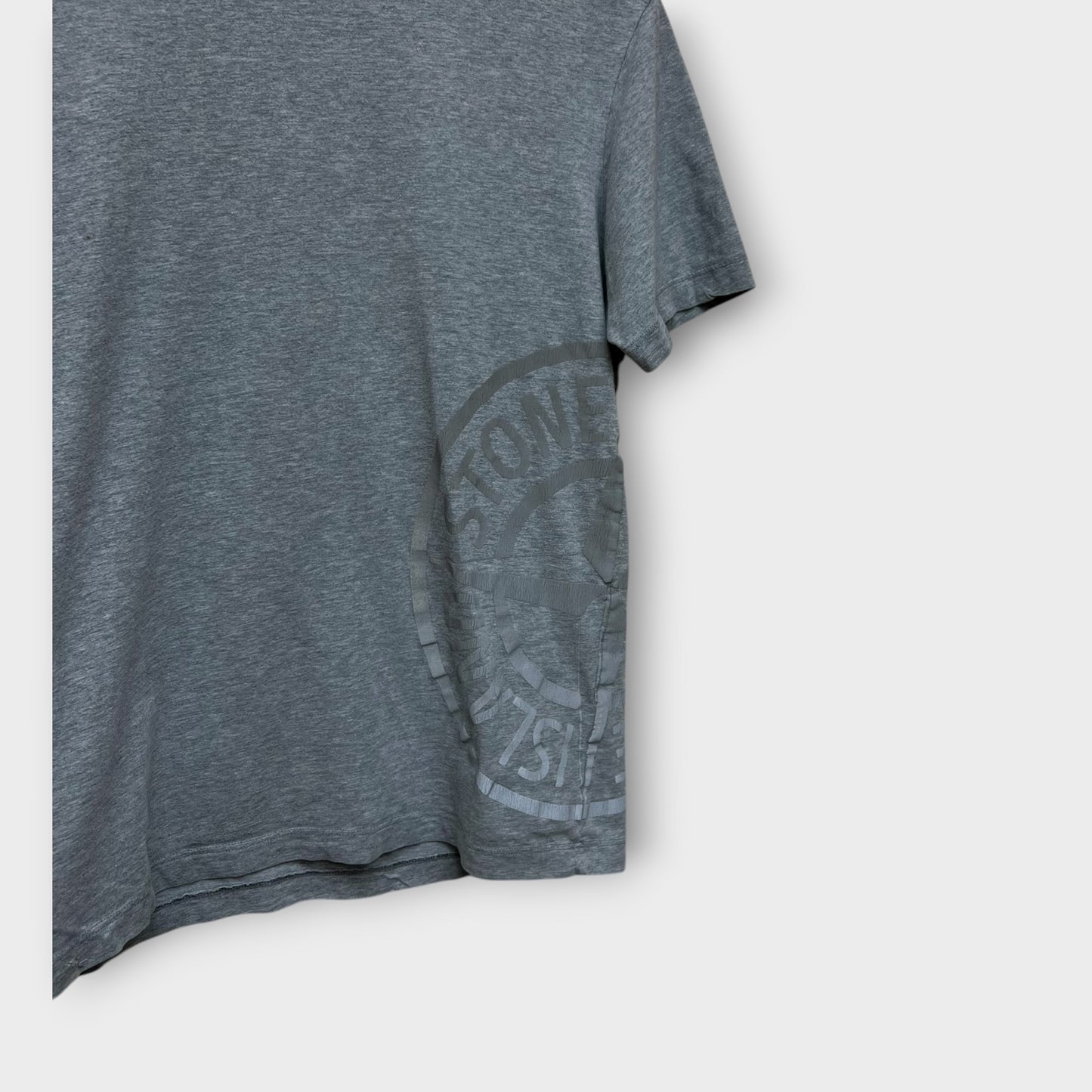 T-shirt Stone Island gris (certilogo coupé) - S
