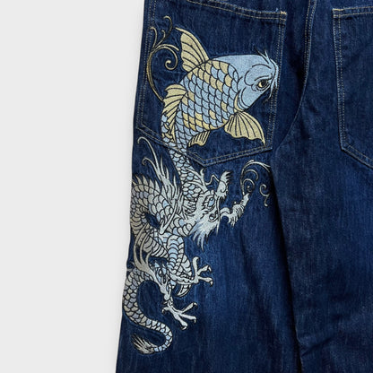 Hip Hop Baggy Jeans brodé - FR46