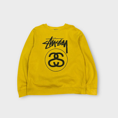 Sweat Stussy moutarde big front logo - M