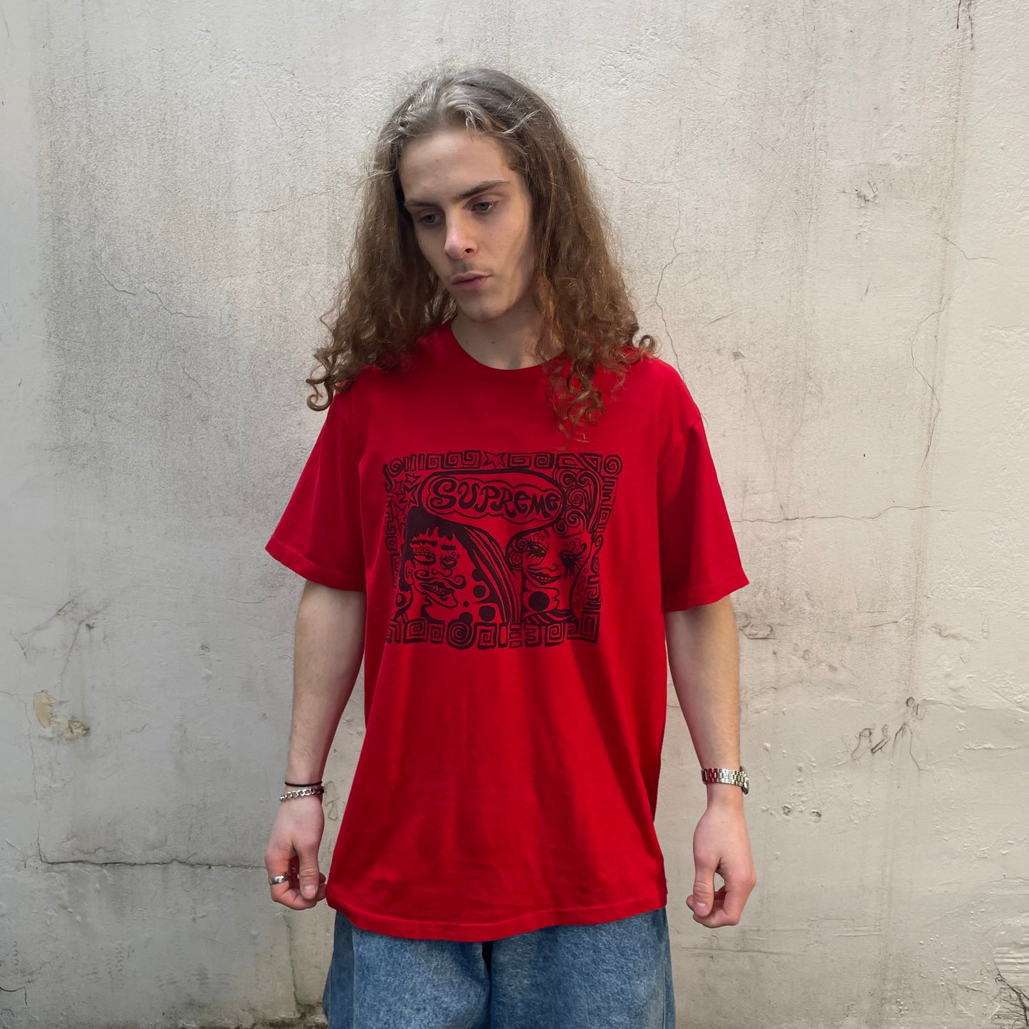 T-shirt Supreme Faces tee rouge - L