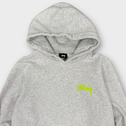 Hoodie Stussy gris basic logo vert - L