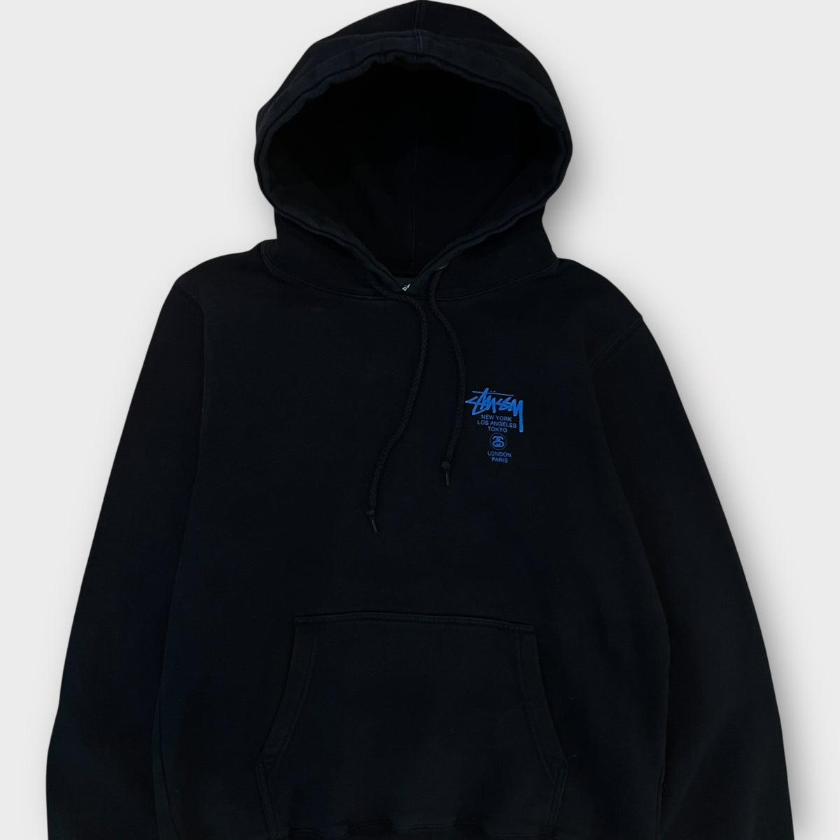Hoodie Stussy noir new York bleu - M