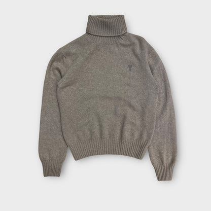 Col Roulé Cachemire Ami Paris Beige - L