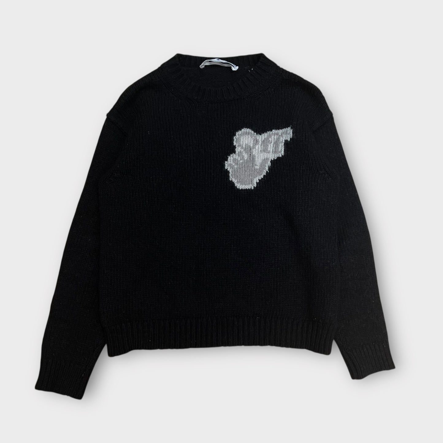 Pull OFF White Laine Noir - S