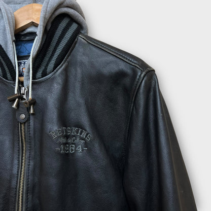 Bomber Redskins en cuir noir - L