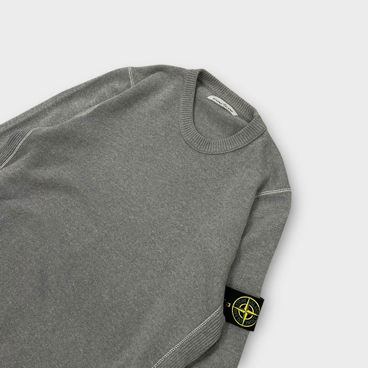 Pull laine Stone Island gris - L