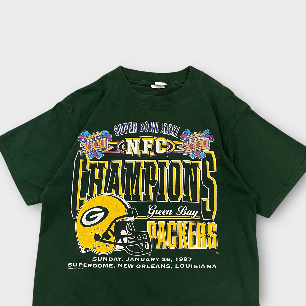 Rare Graphic tee vintage Logo7 Green Bay Packers Made in USA de 1997 - L