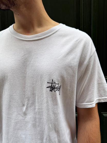 T-shirt Stussy blanc "classic logo" - L