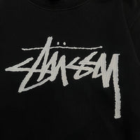 Sweat Stussy noir big front logo blanc - M