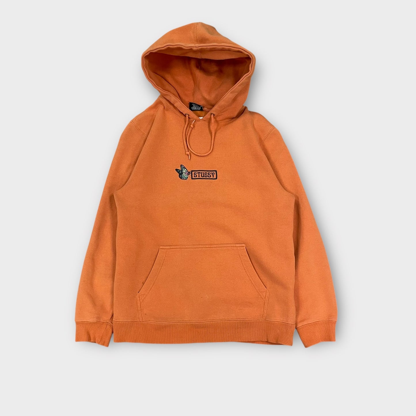 Hoodie Stussy butterfly brodé orange - S