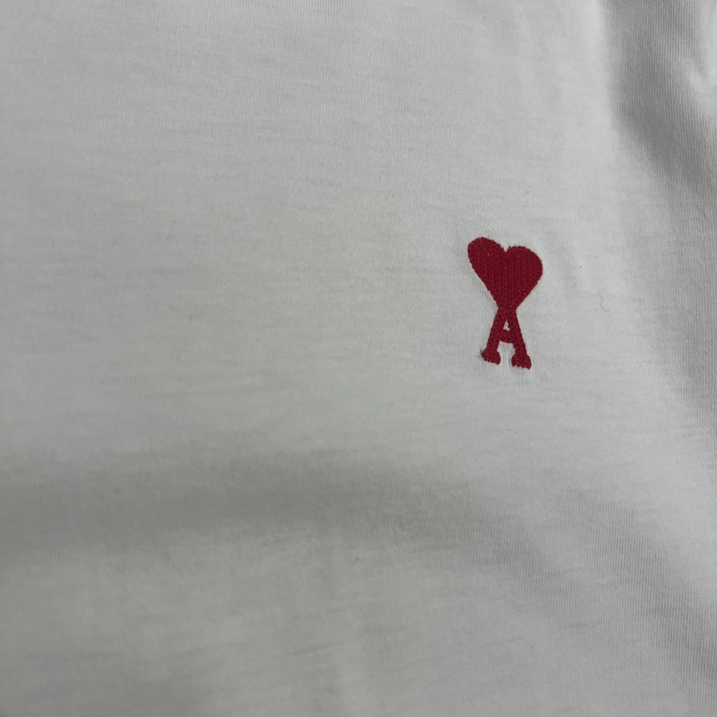 T-Shirt AMI Blanc Cœurs Rouge - S