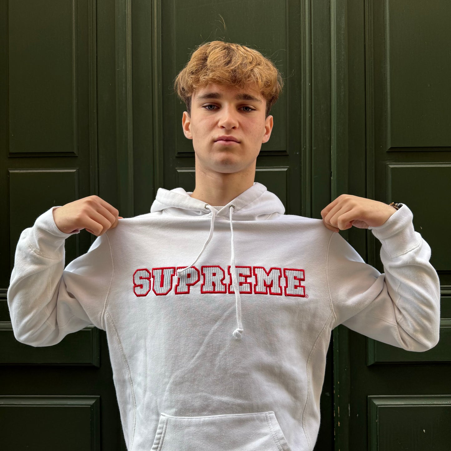 Hoodie Supreme blanc - M