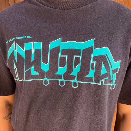 T-shirt Stussy noir vintage - S