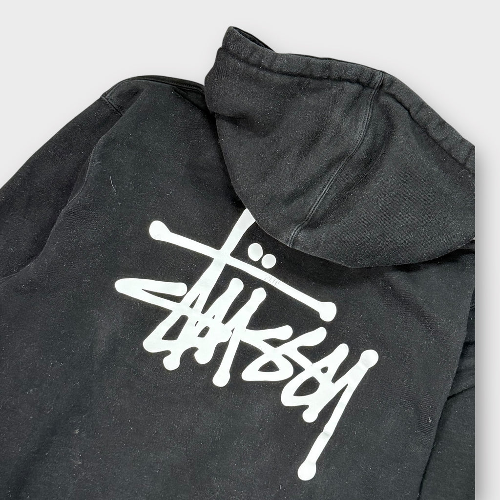 Hoodie zip Stussy classig logo noir - L