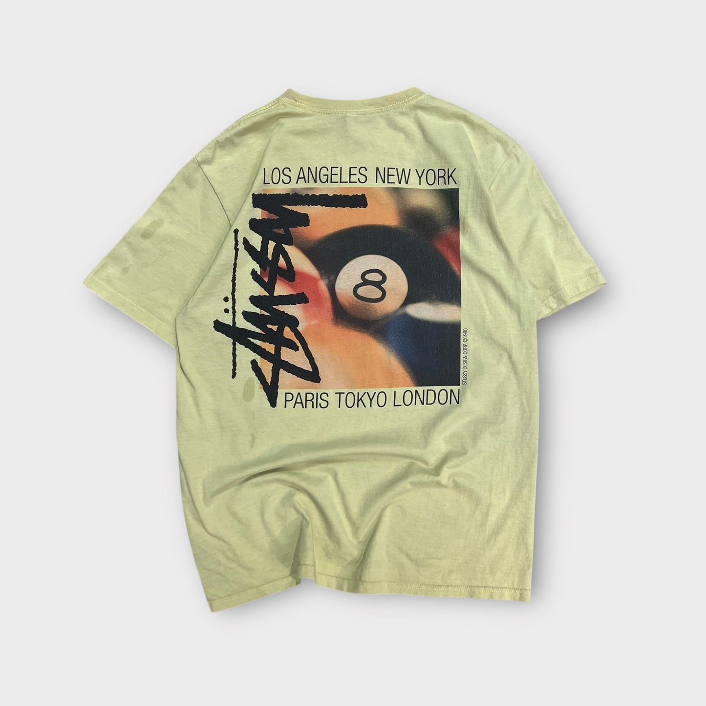 T-Shirt Stussy 8ball Jaune - M