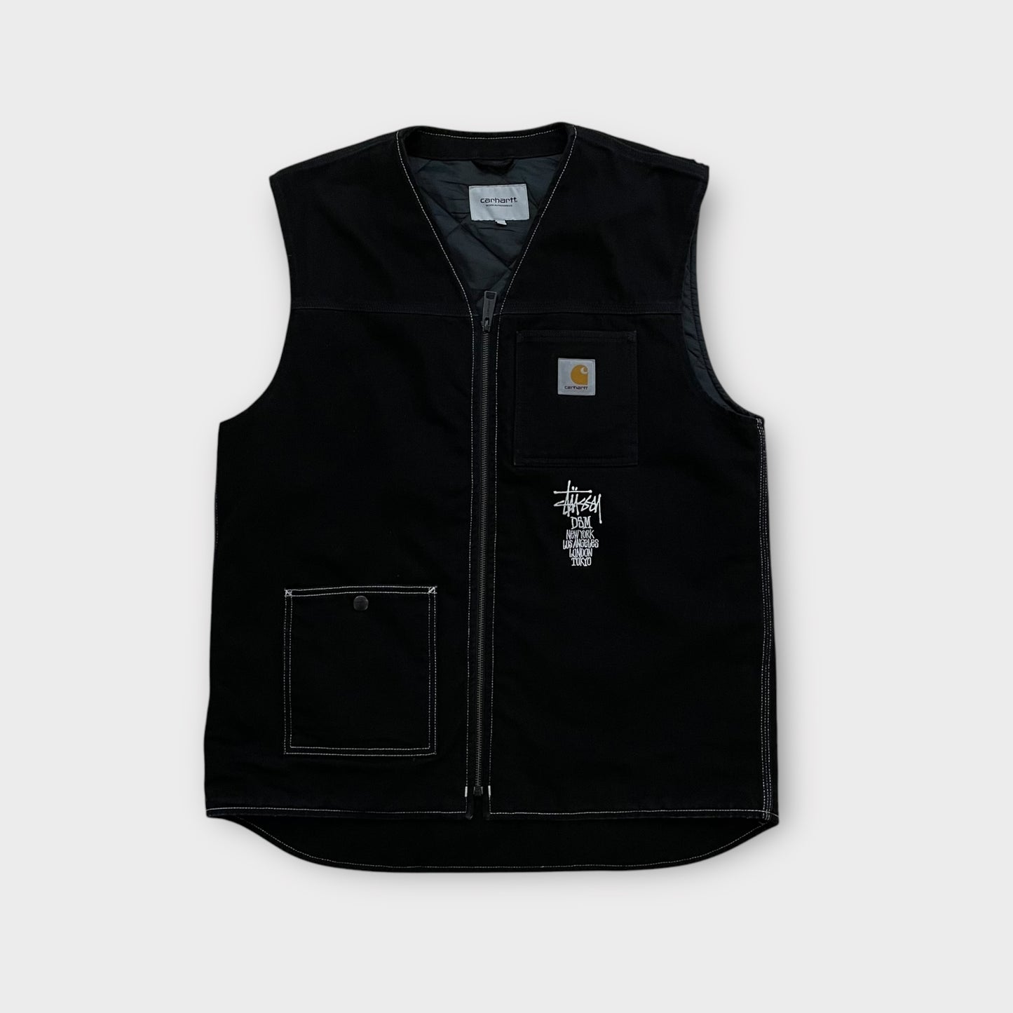 Veste Carhartt x Stussy sans manche noir - L