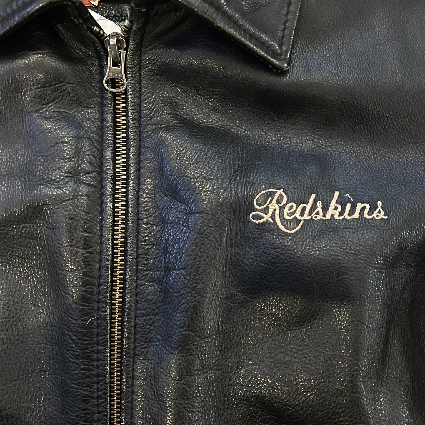 Veste Cuir Redskins bomber noir (trou intérieur) - XL
