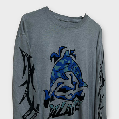 T-shirt manche longue Palace gris - L