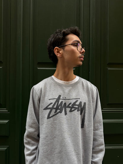 Sweat Stussy gris Double S - M