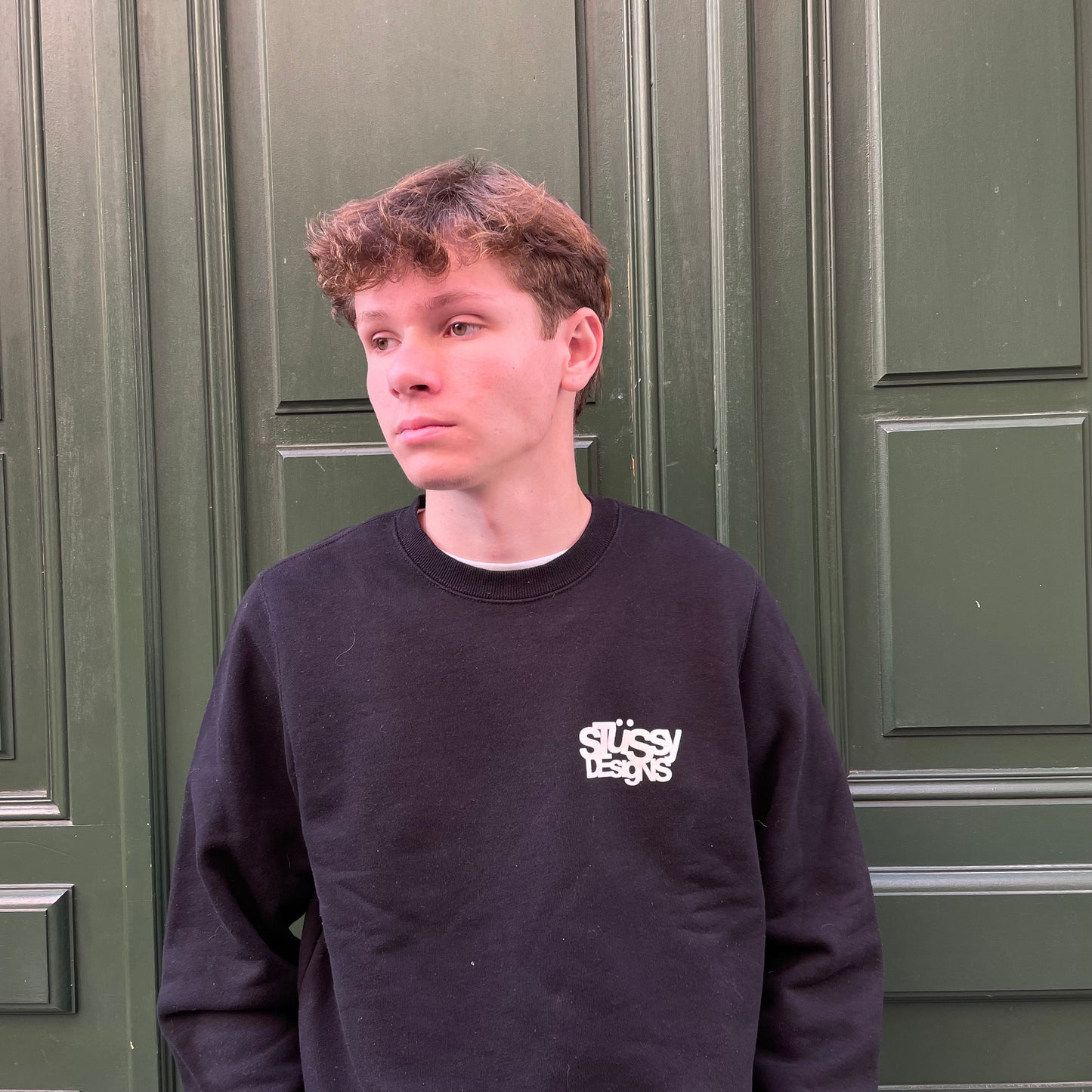 Black Stussy designer sweatshirt - M