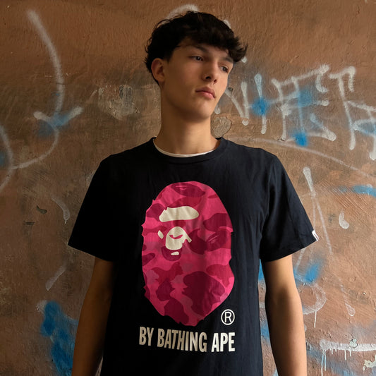 t-shirt bape Noir ape rose - L