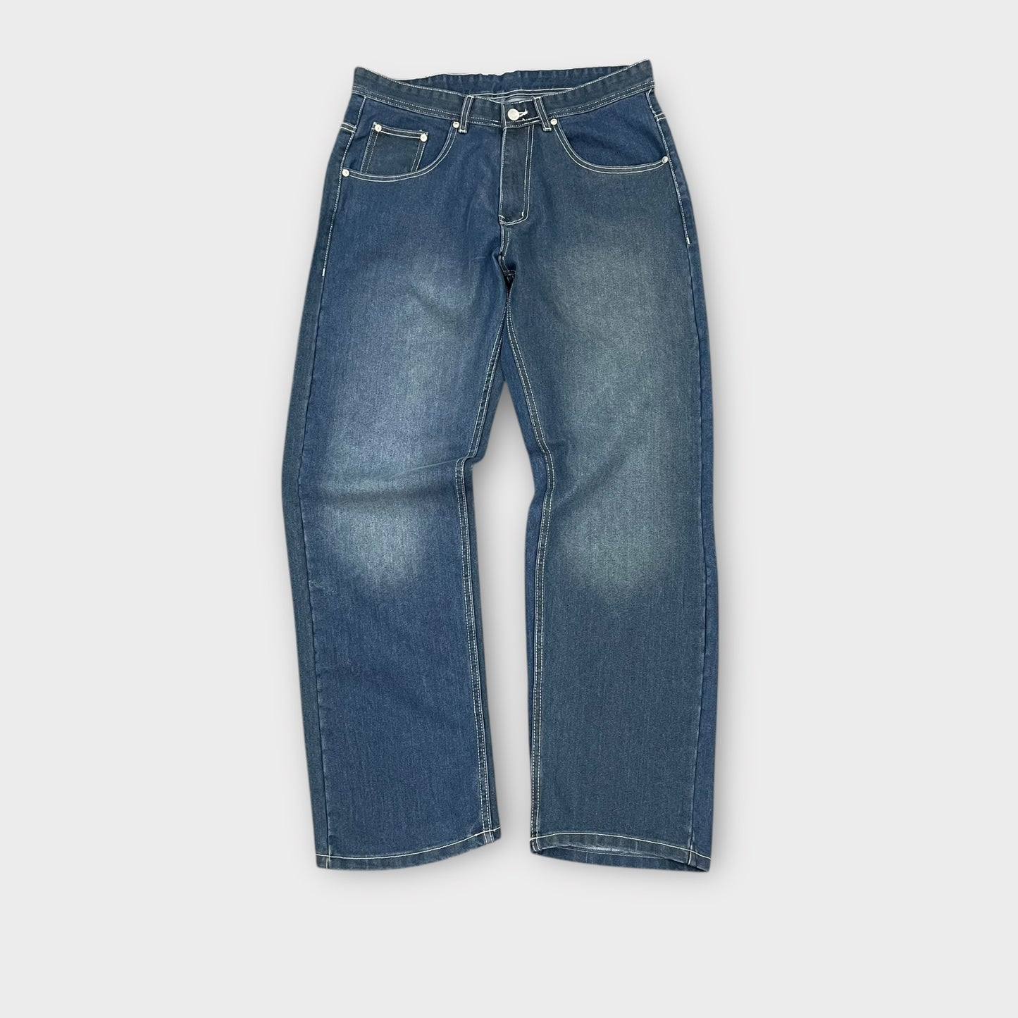 Baggy jeans broderie paysage W32 L32 - FR42