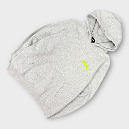 Hoodie Stussy gris basic logo vert - L