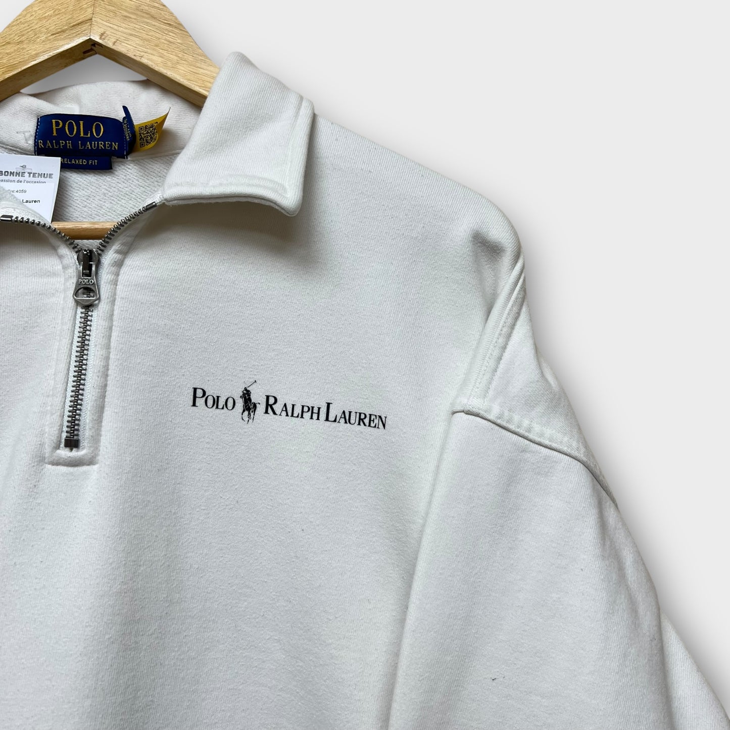 1/4 Zip Ralph Lauren Blanc - M