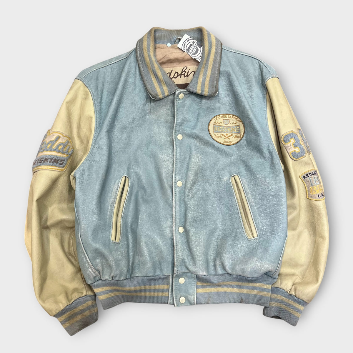 Veste en cuir REDSKINS bleu XL