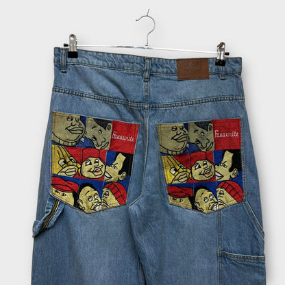 Hip Hop Baggy Jeans brodé - FR46