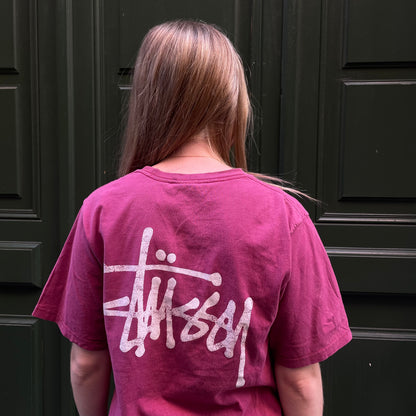 Classic Burgundy Stussy T-shirt - S