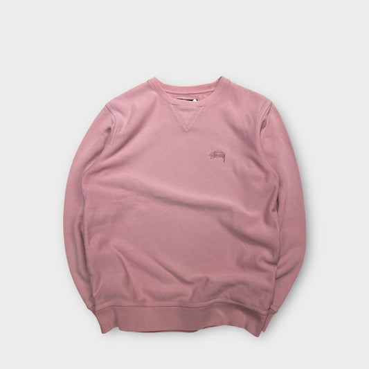 Sweat Stussy rose logo brodé à l'avant - S