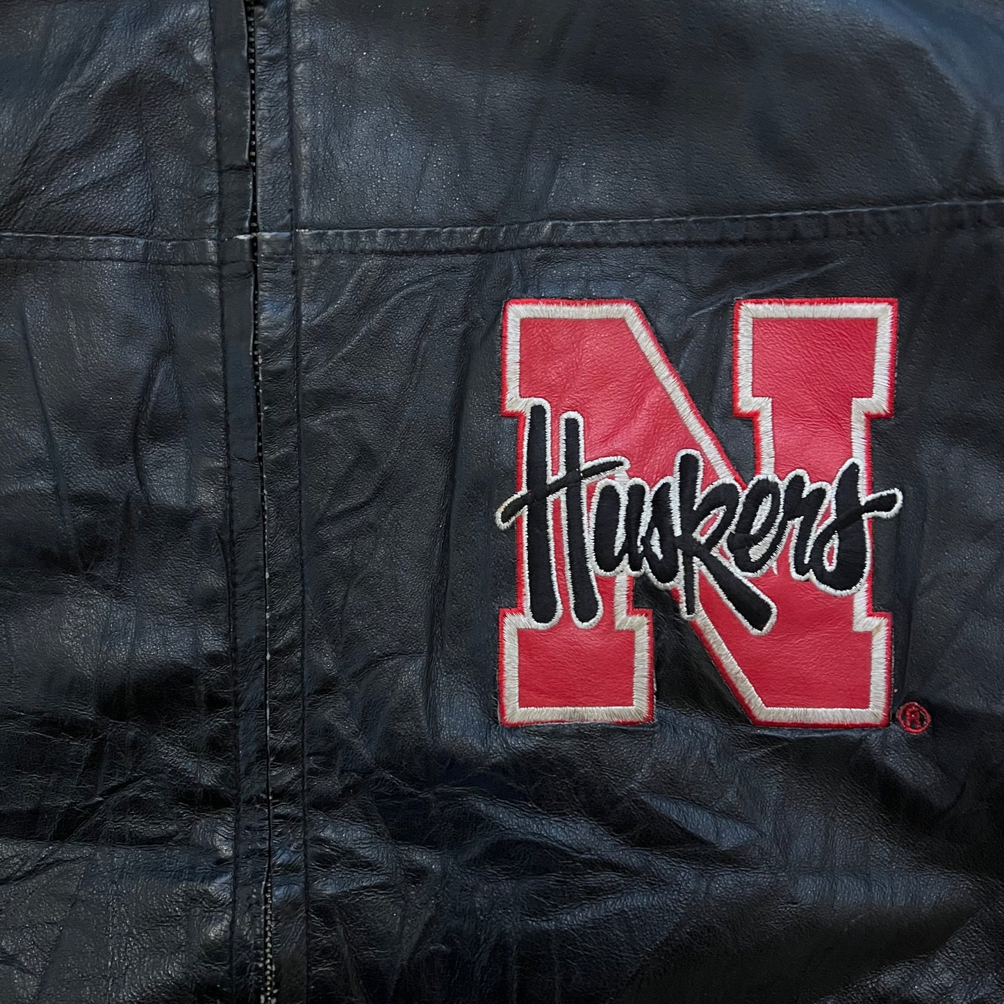 Veste en Cuir Des Nebraska Huskers - XXL