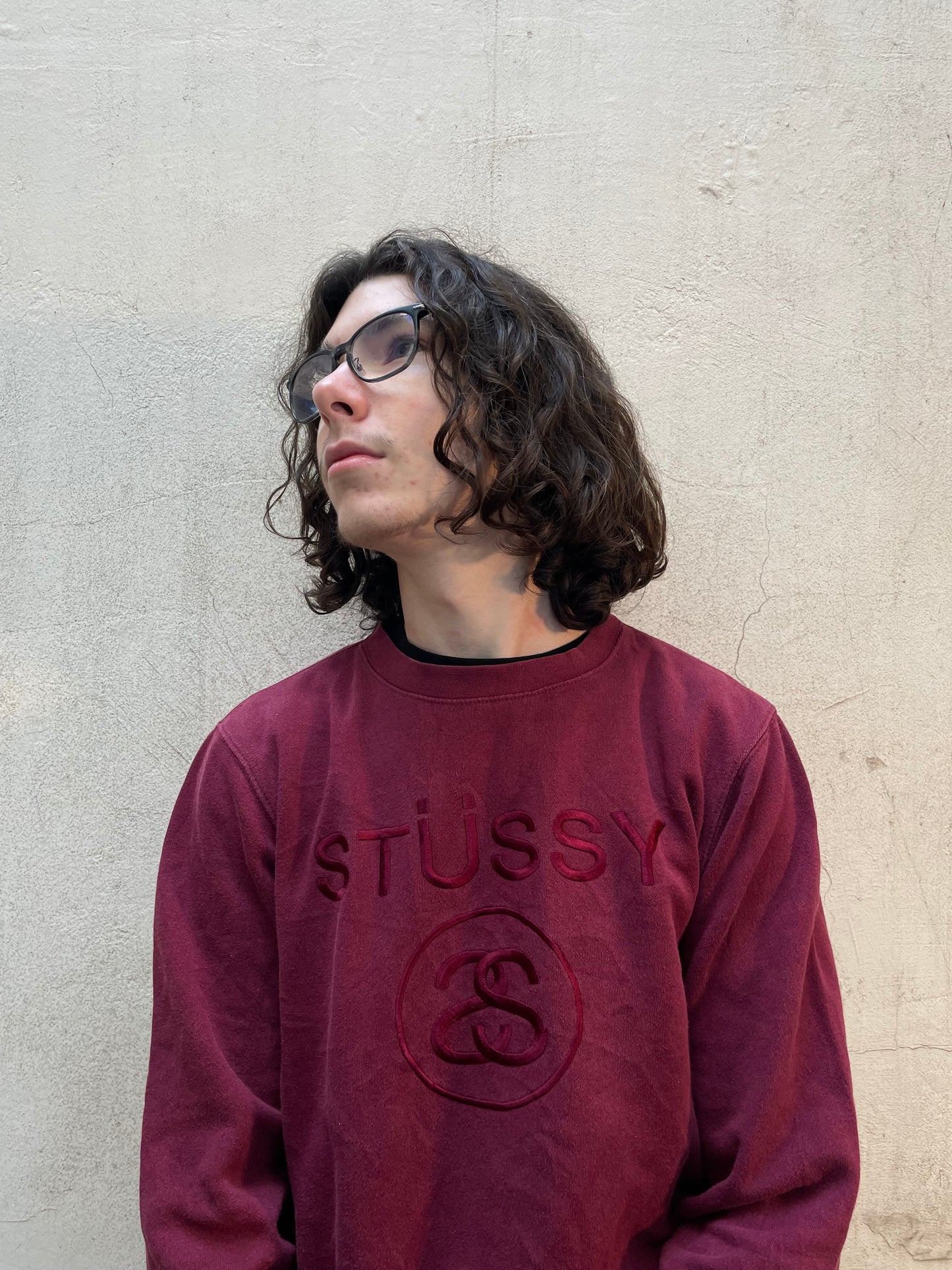 Sweat Stussy Bordeaux S Logo - L