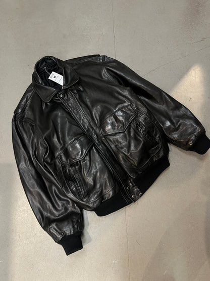 Bomber cuir noir