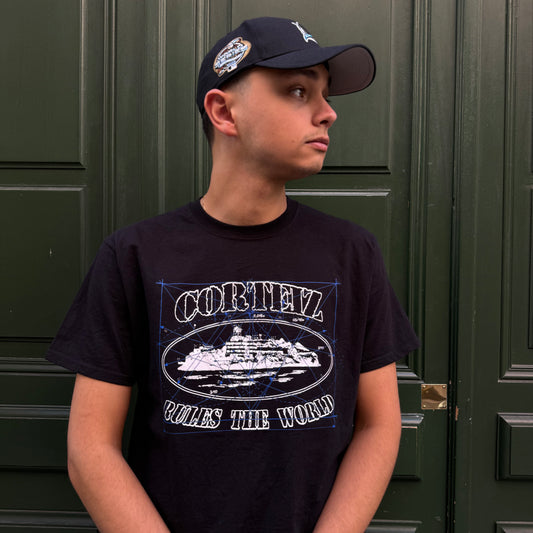 T-shirt Corteiz noir/bleu - M