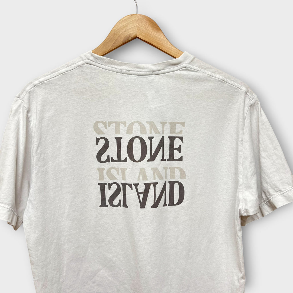 T-shirt Stone Island blanc (certilogo coupé) - M
