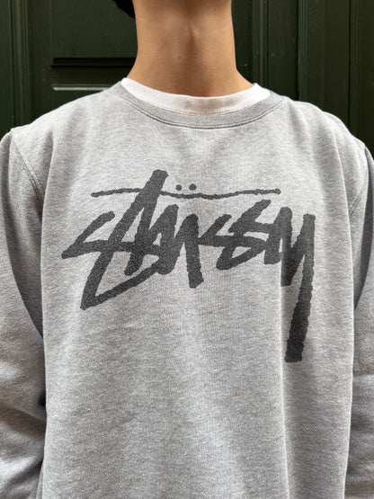 Sweat Stussy gris Double S - M