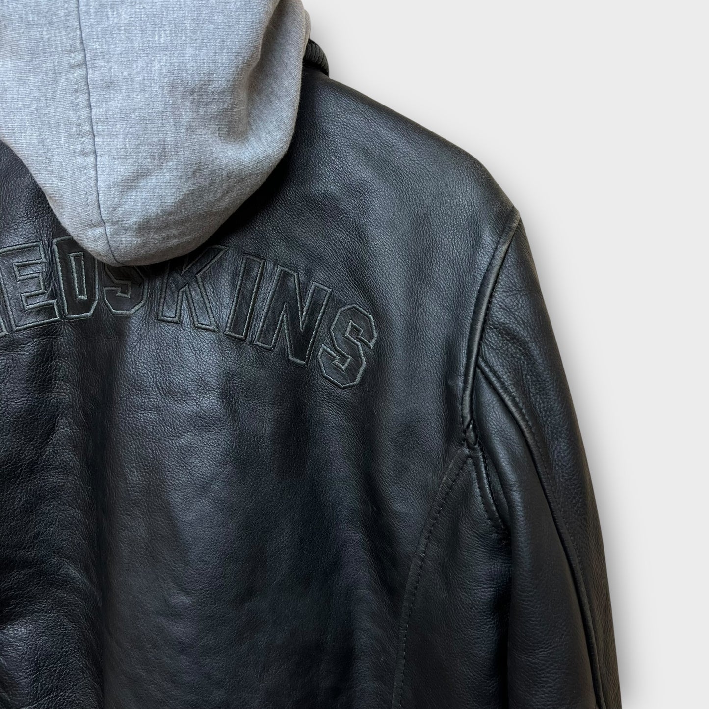 Bomber Redskins en cuir noir - L