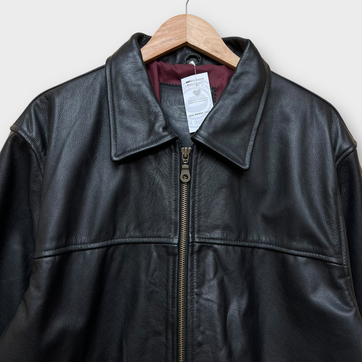 Veste Cuir Noir Jack Daniels - L