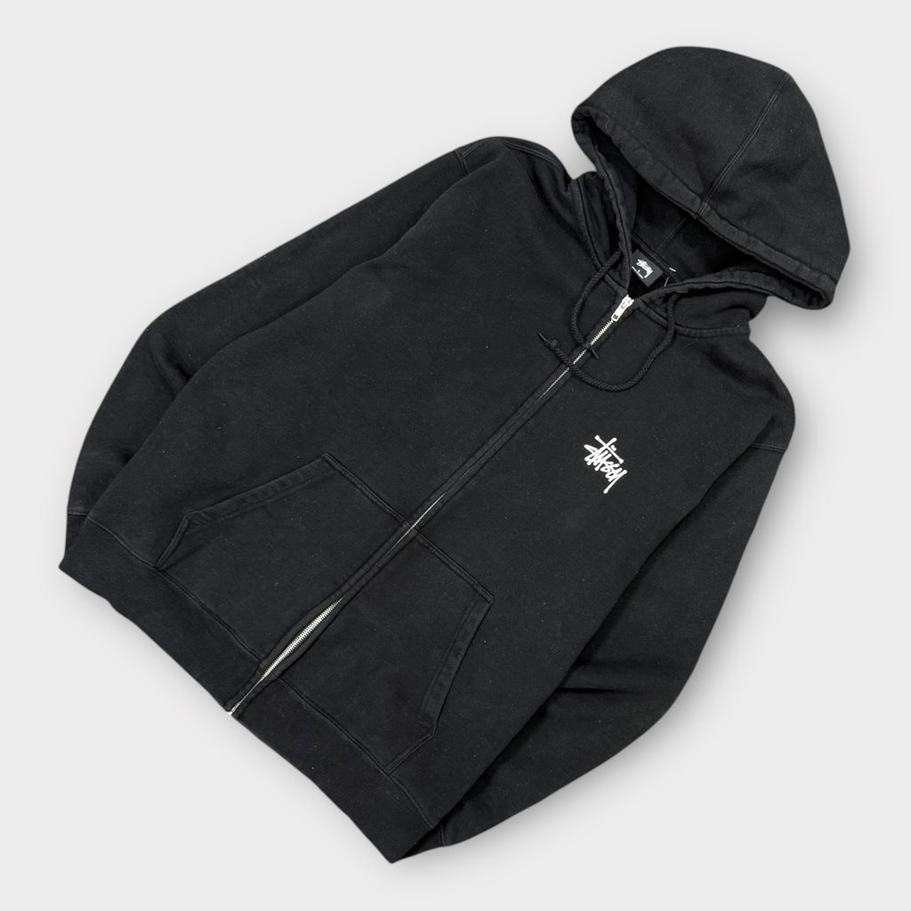 Hoodie zip Stussy classig logo noir - L