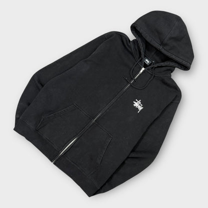 Hoodie zip Stussy classig logo noir - L