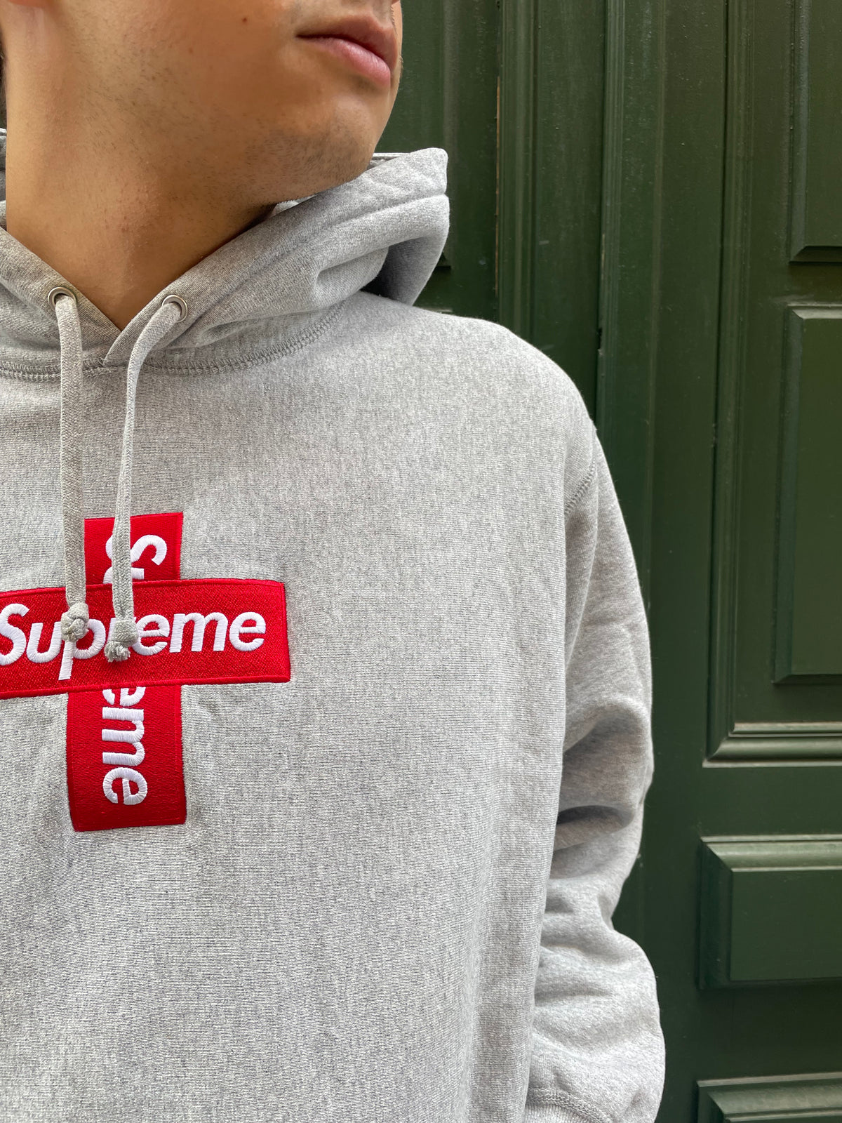 Hoodie Cross Box Logo SS2020 Supreme Gris - M