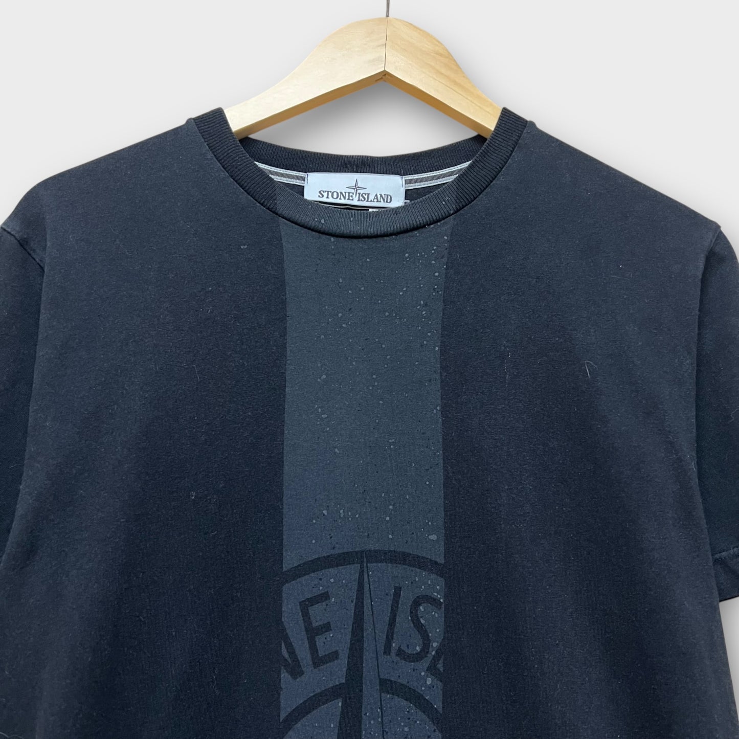 T-shirt Stone Island imprimé vertical noir - S