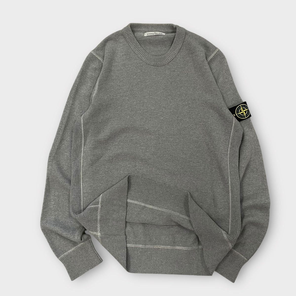 Pull laine Stone Island gris - L