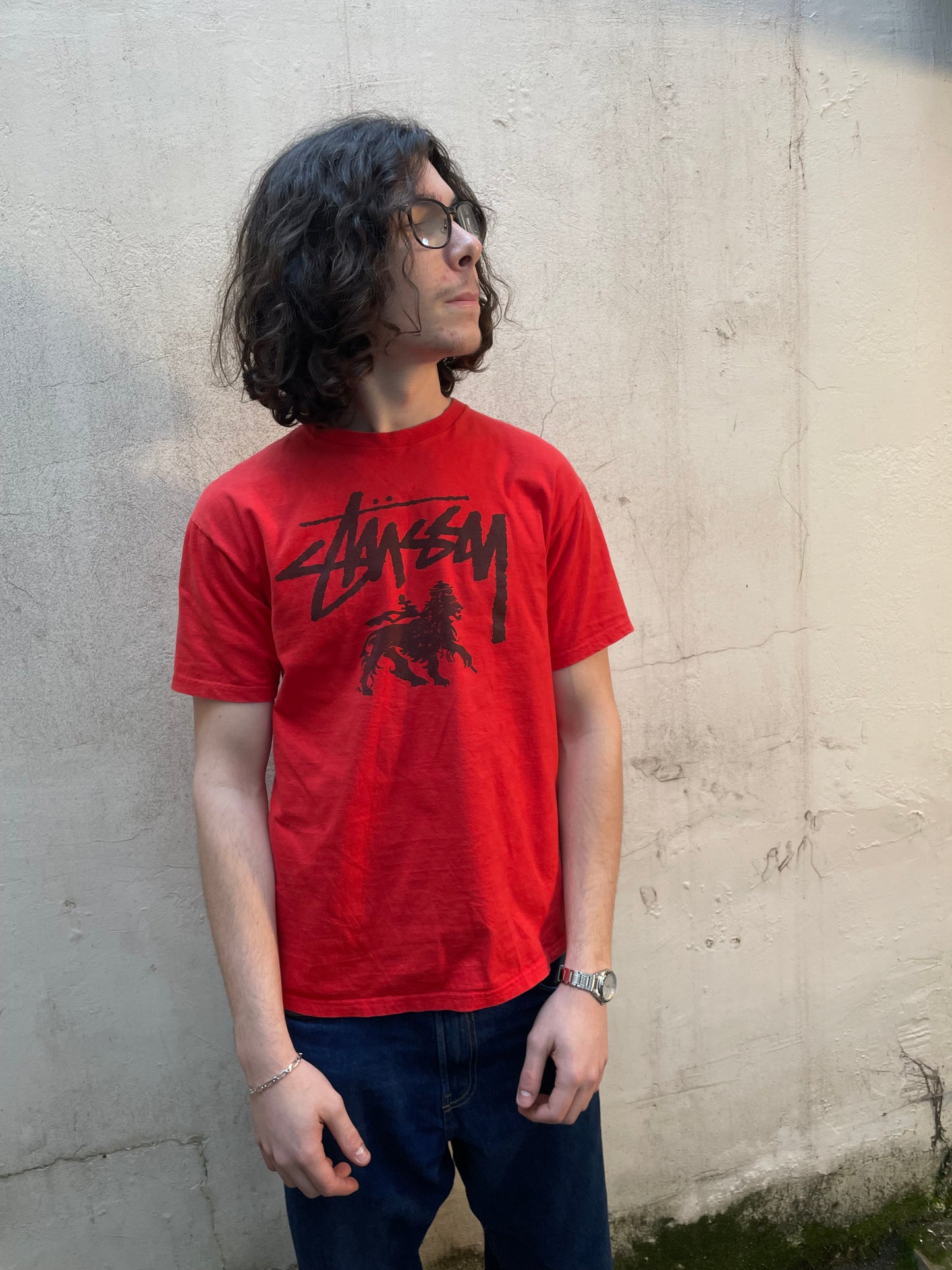 T-shirt Stussy vintage 00's rouge - L