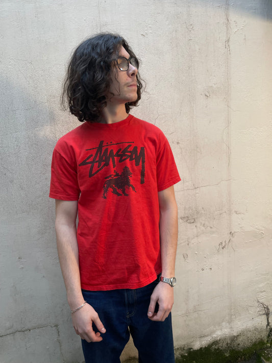 T-shirt Stussy vintage 00's rouge - L