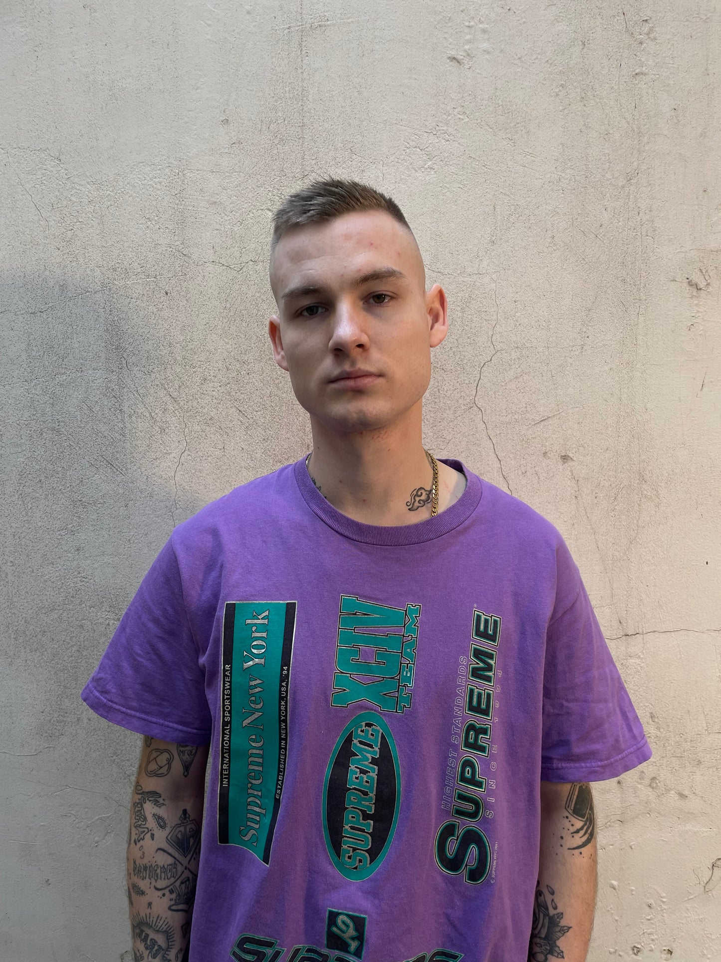 T-shirt Supreme Multi Logo violet - M