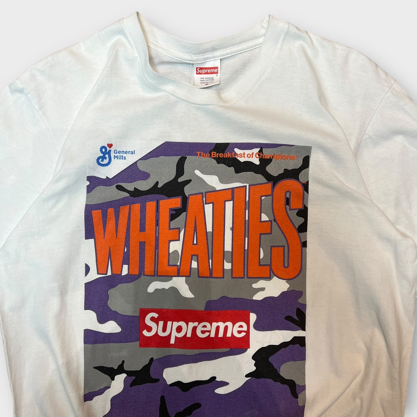 T-shirt blanc Supreme x wheaties - M